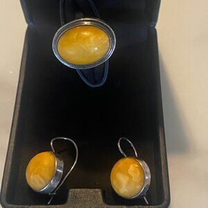 Butterscotch Amber & Sterling Silver Set